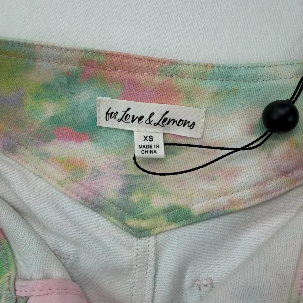 For Love & Lemons Smythe Hot Short XS Pastel Tie Dye Festival‎